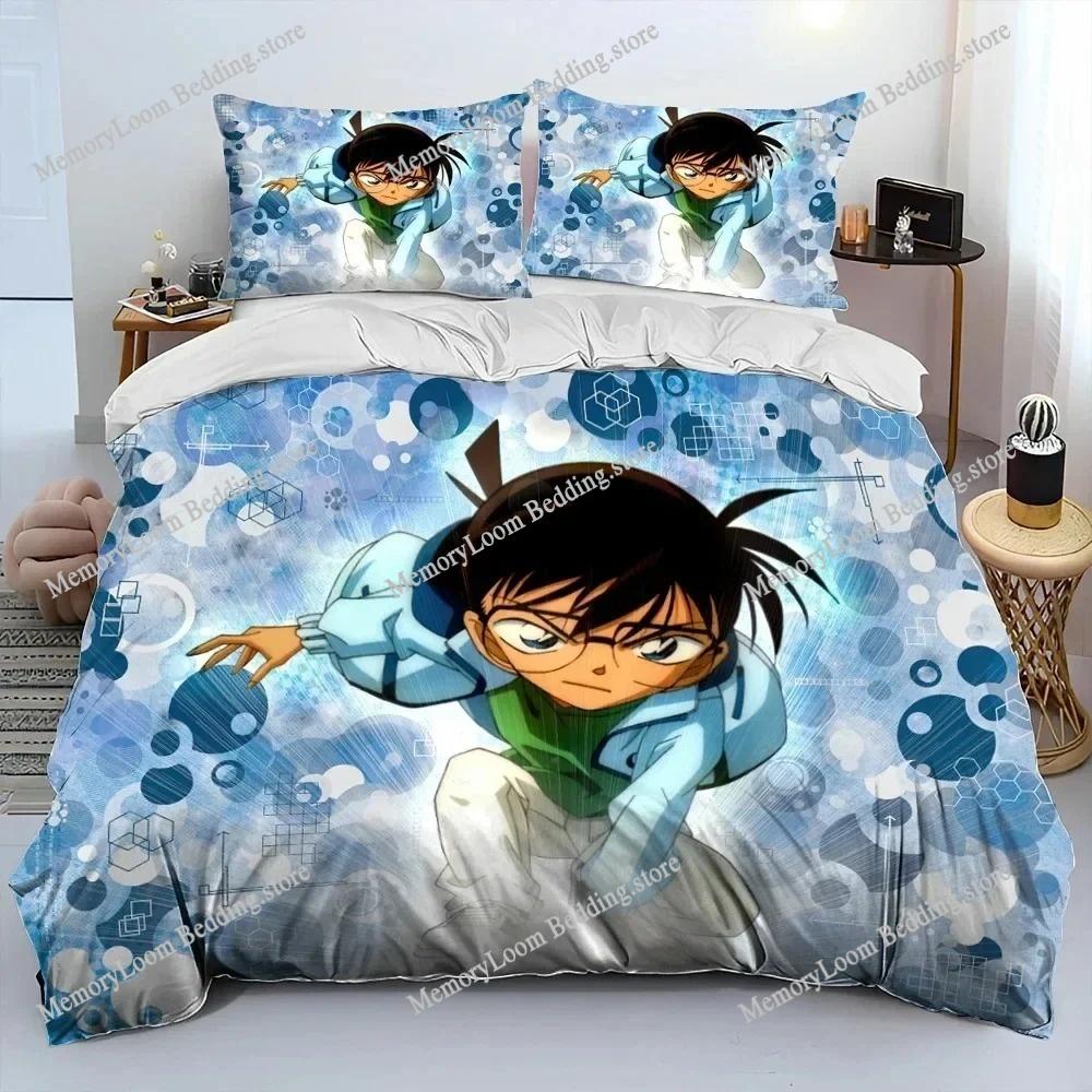 Detective Conan Premium Luxury Bedding Set Japan Cartoon Soft Duvet Cover Plush Comforter Bedspread Twin/Single Size Printed