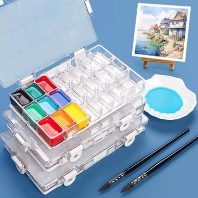 Half Pans Paint Palette Tray Watercolor Palette Box  Wet Pallets for Painting Miniatures