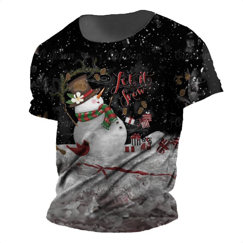 Christmas O-Neck Men's T Shirts 3d Print Short Sleeve Man Tees Tops Holiday Male Casual Oversized Shirts High Quality Clothing