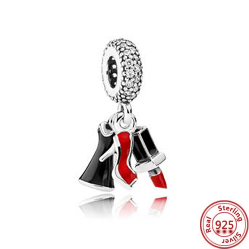 925 Copper Shopping Bag Suitcase Passport Handbag Camera Love Travel Life DIY Beads Fit Original Pantaro Charms Bracelet Zircon