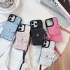 Button Snakeskin Wallet Crossbody Cord Phone Case for IPhone17promax Strap for Apple 16 Card Holder 15