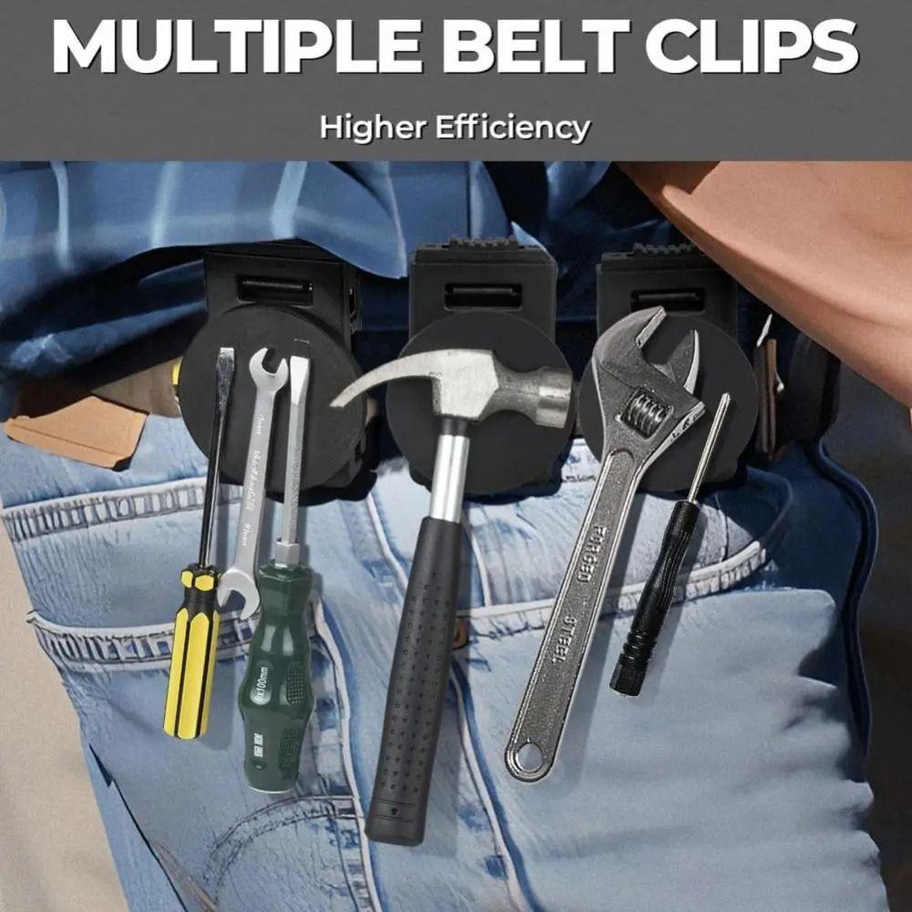 High Quality Non-Slip Tool Holster Belt Clip Metal Adjustable Magnetic Tool Holder Detachable Quick Access Belt Buckle