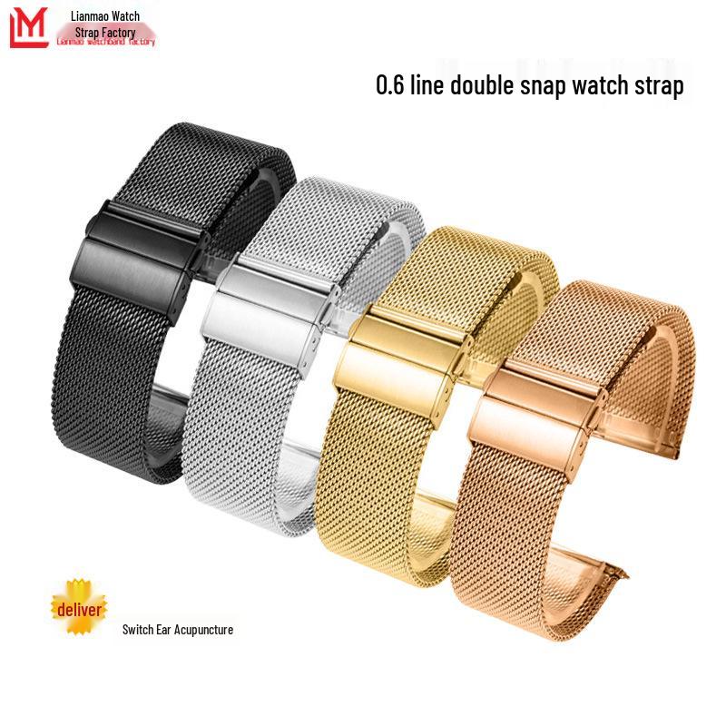 

Apple Watch 10 Milanese Strap with Double Buckle, Smart 06 Line Band, and Huawei GT5 Steel Strap. Custom Size 18*18 серебряный