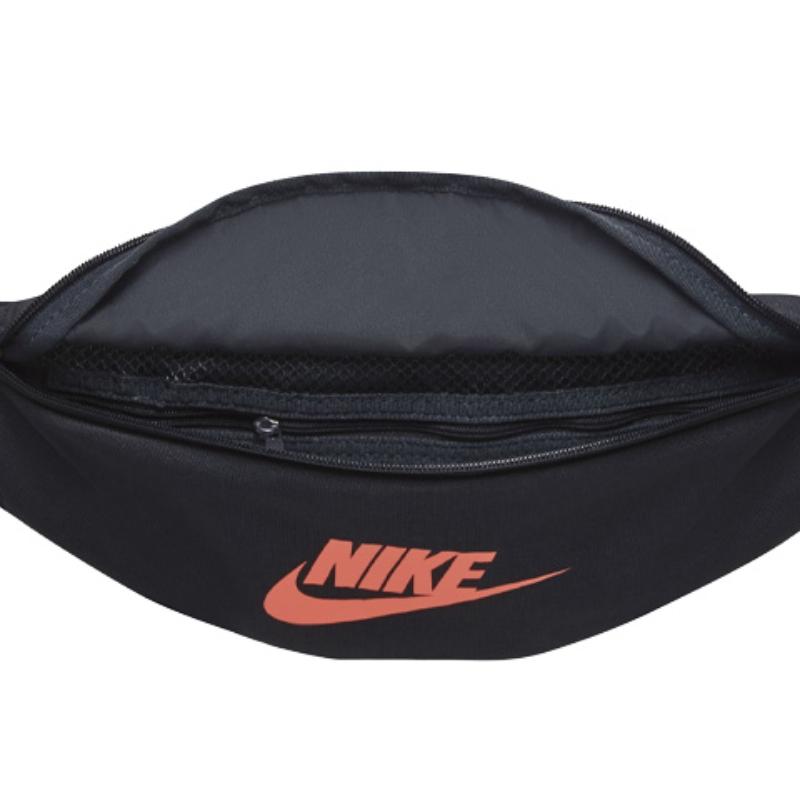Nike Heritage Polyester Sling Bag Crossbody Bag Fanny Pack Regular Unisex Black Orange Casual BA5750-050