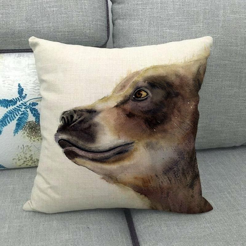 Bear Tiger Lion Fox Wolf Animal Patterns Digital Printing Short Plush Pillow Covers For Car Sofa Office Cushion Cover Home Goods
