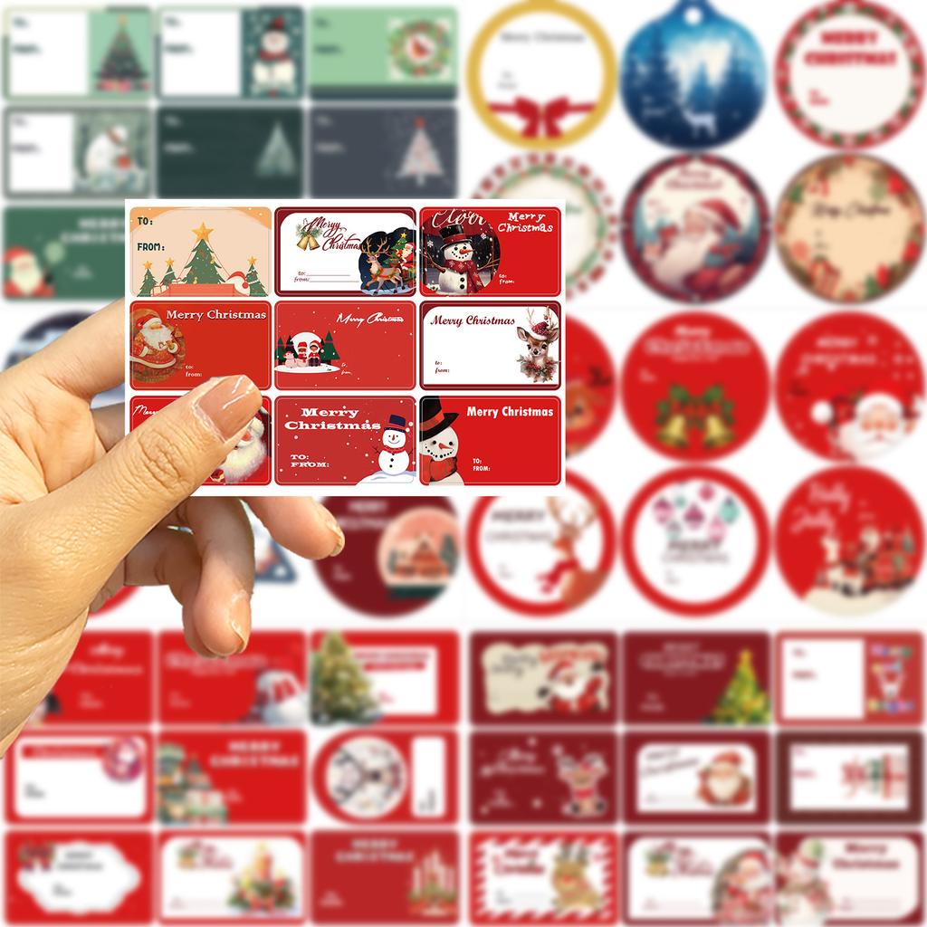8 Children's Christmas Stickers DIY Hand Account Small Card Mobile Phone Case Decoration Santa Claus Puzzle Hand Account