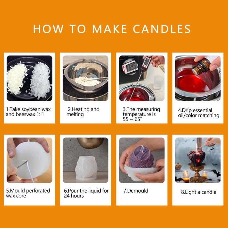 Silicone Molds Halloween Holding Heart Candle Molds Casting Molds Handmade Plaster Molds Craft Supply for Candle Making