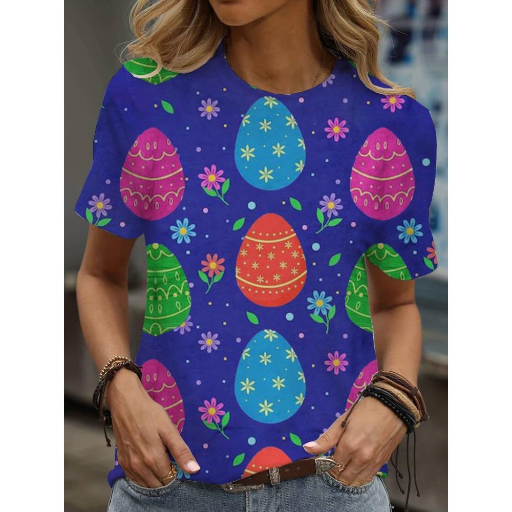 3D-Druck Cartoon Grafik T-Shirts Rundhals T-Shirt Lässig Kurzarm Oberteil Für Sommerhemden Und Blusen Locker Camisas De Mujer