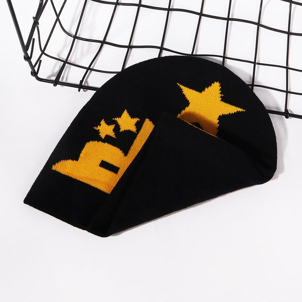 Knit Hat With Alphabet Pattern For Streetwear And Warmth In Autumn
