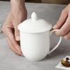 High-White Porcelain Tea Mug with Lid