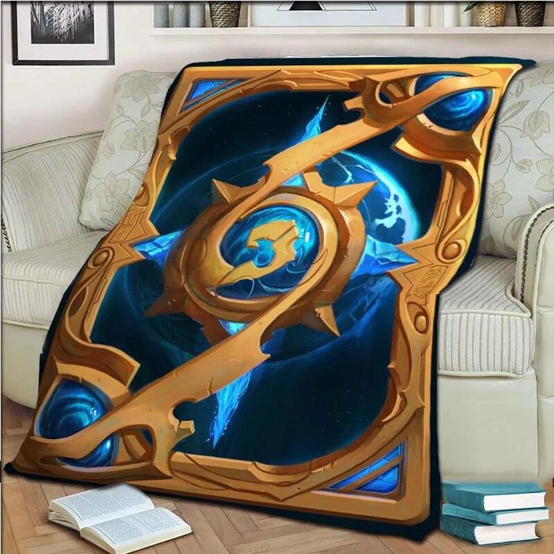 Game Hearthstone 3D tištěná umělecká fleecová přikrývka do postele Turistika Piknik Hrubá přikrývka přes postel Fleecová přikrývka