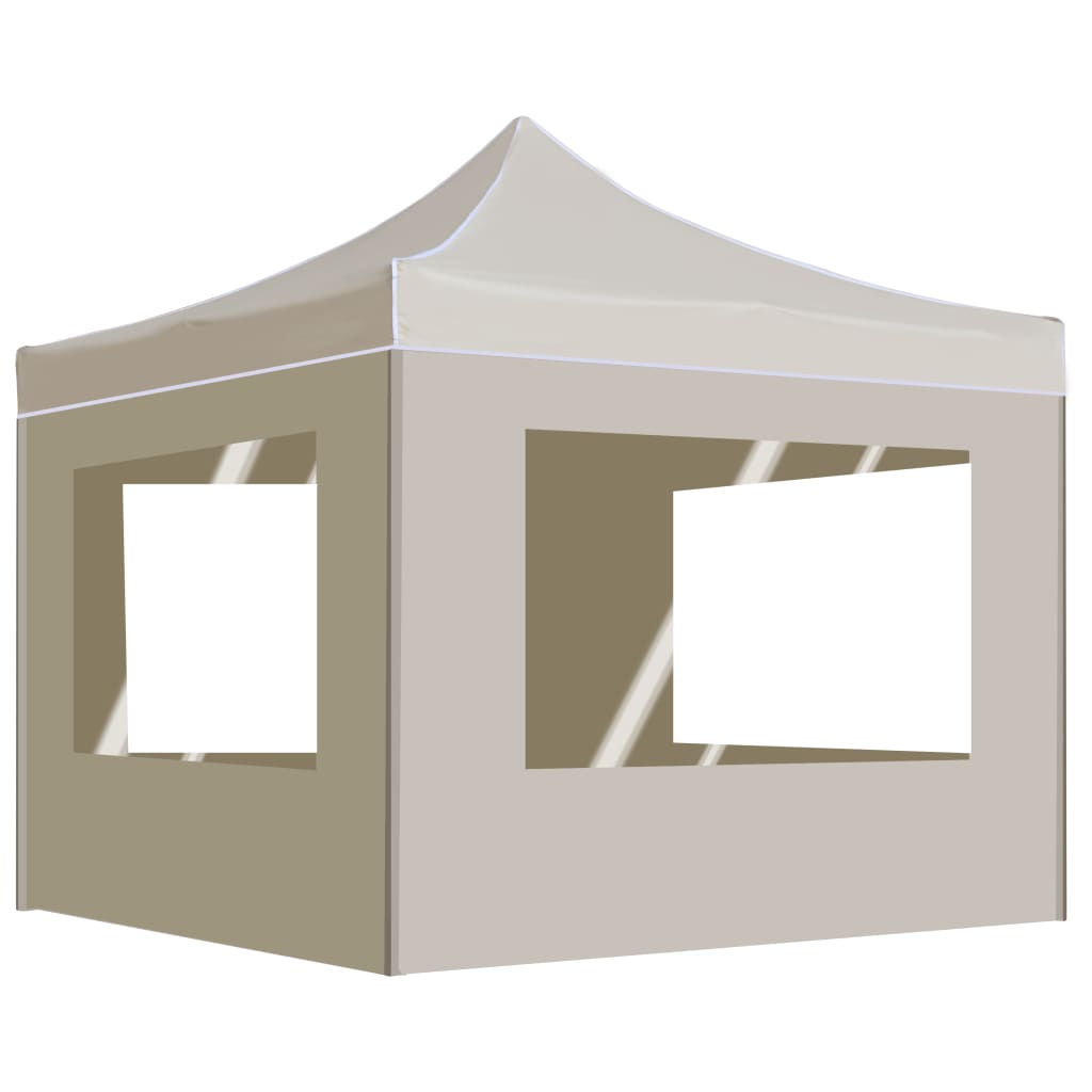 Professional Foldable Party Tent with Walls Aluminum 2*2 M Cream