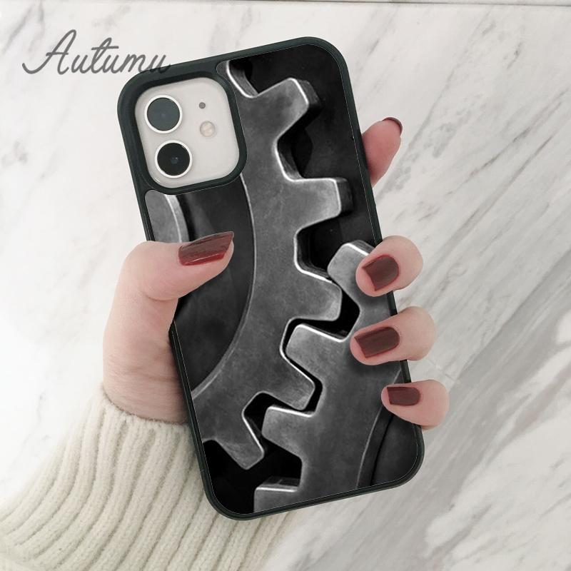 Mechanical Gears steampunk Phone Case for iPhone 11 12 13 14 Pro Max mini XR XS SE 2020 6S 7 8 Plus Samsung Galaxy S21 S22 Cover