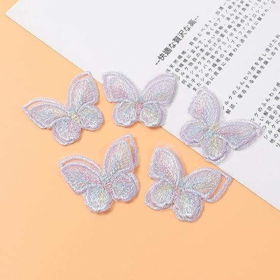 10Pcs Butterfly Appliques Exquisite Handicraft Double Layers DIY Embroidery Butterfly Patches Craft Flower Accessories