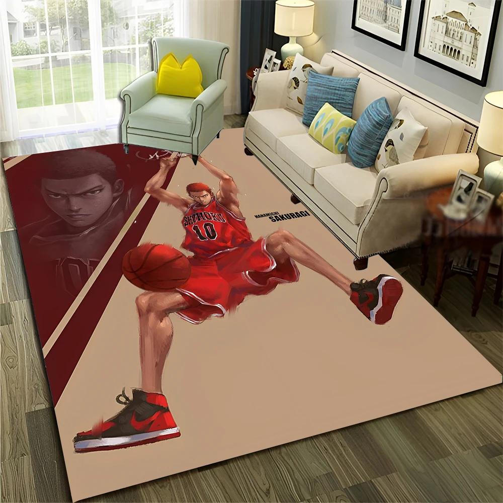 3D Basketball Anime Slam Dunk Cartoon Carpet Rug for Home Living Room Bedroom Sofa Doormat Decor,kid Area Rug Non-slip Floor Mat