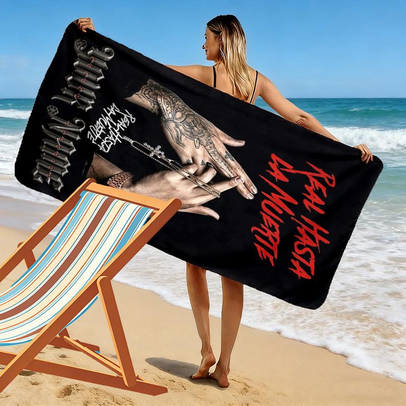 Name Custom Anuel AA Poster Print Beach Towel, Large Soft Quick Dry Towel for Beach Camping Swimming