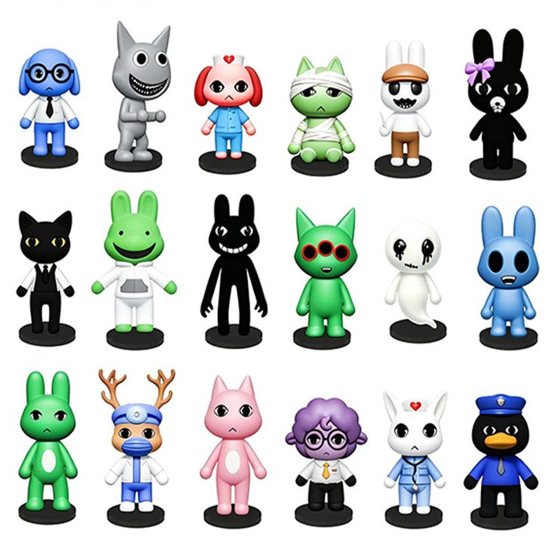 Neue 6/12/18 Stück Tierarztpraxis Figur Heimdekoration Modell Mini 7-9CM PVC Hund Katze Figuren Heimdeko Ornamente