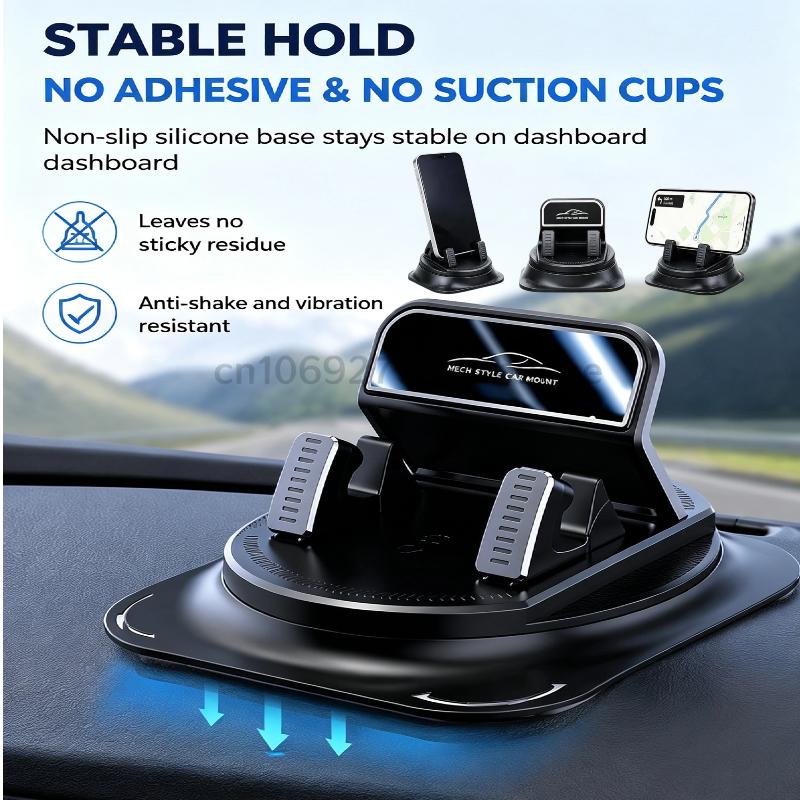 Car Phone Holder Car Dashboard Support Bracket Mount Anti-Slip Pad Universal 360 Degree Rotatable Navigation Holder Accessories