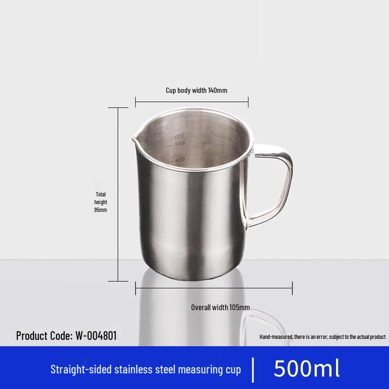 

Stainless Steel Wide Mouth Measuring Cups (500ml, 10-Pack)
