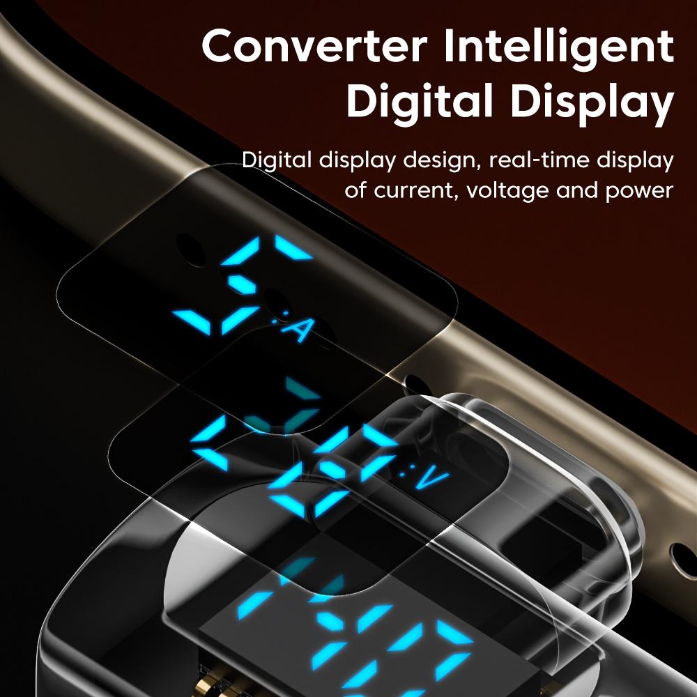Elough Digital Display Adapter USB C Male to Lightning Type C Female OTG Fast Charging Data Transfer Converter For iPhone 15 PC 3