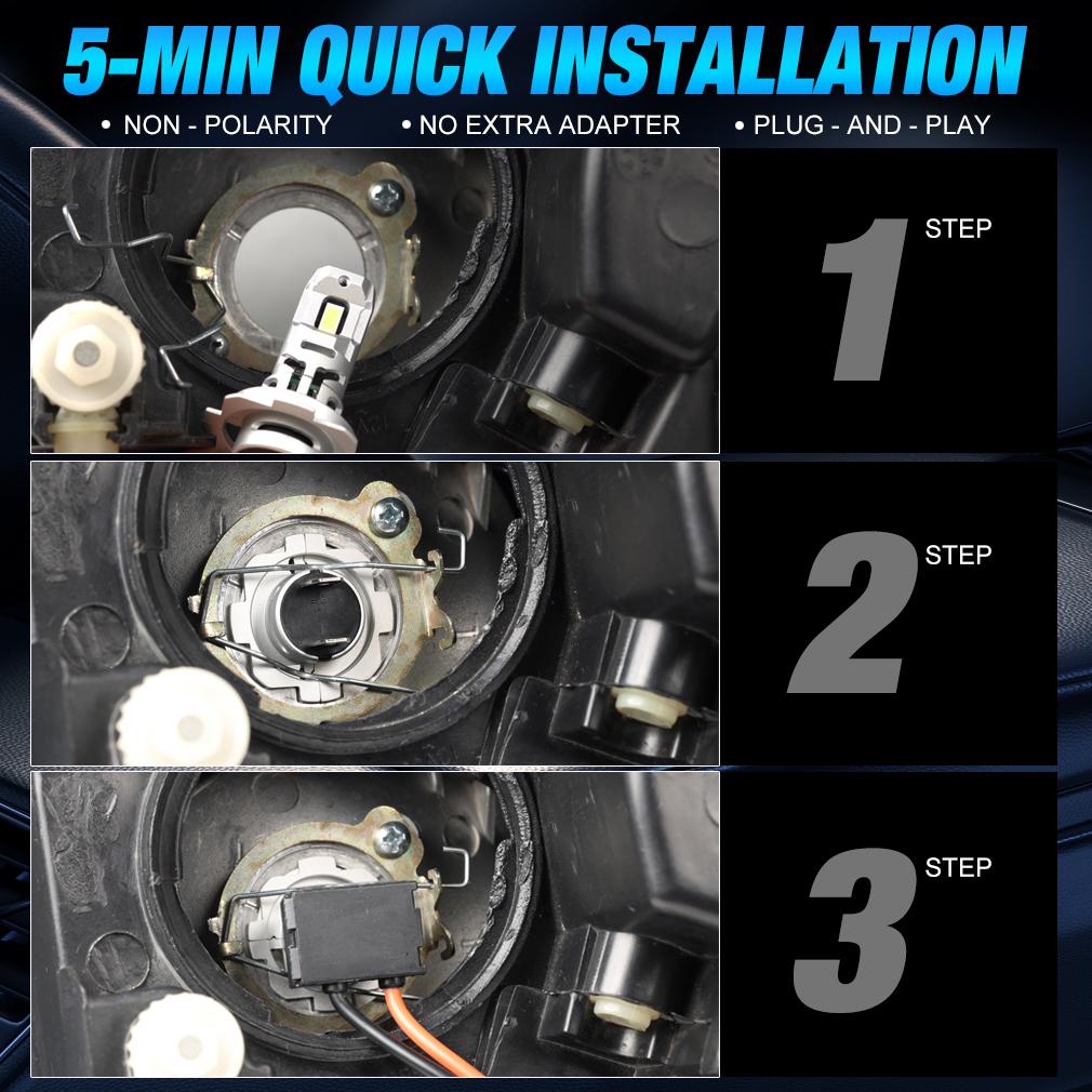 2 buc H7 LED Far Canbus Becuri Mini Wireless 30000LM 80W 6000K CSP pentru Far Auto Lămpi Auto Turbo Automobil Plug&Play Lumină de Ceață 12V