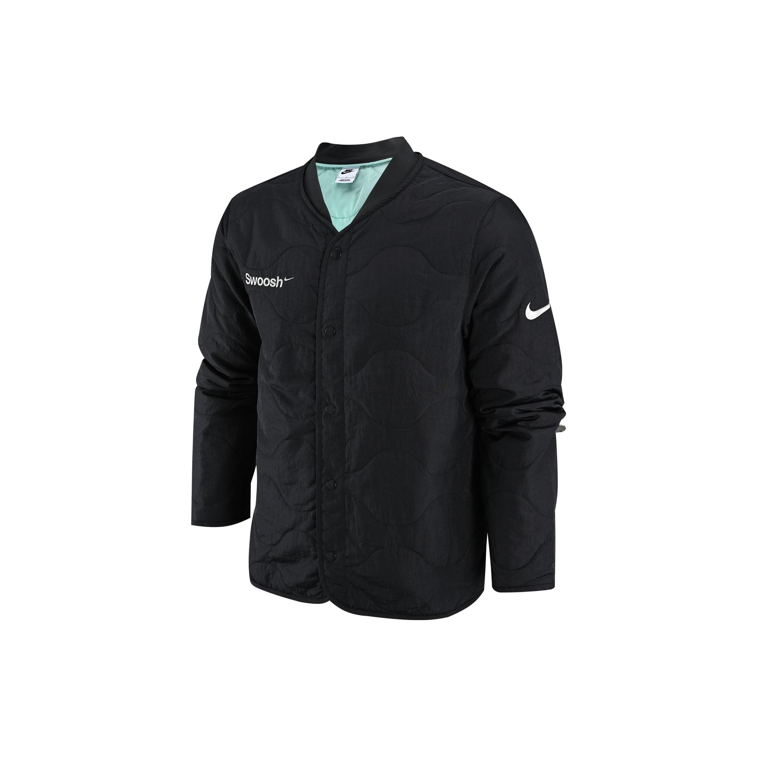 Nike Swoosh Logo Padded Jacket Black Men s FB1909-060 M
