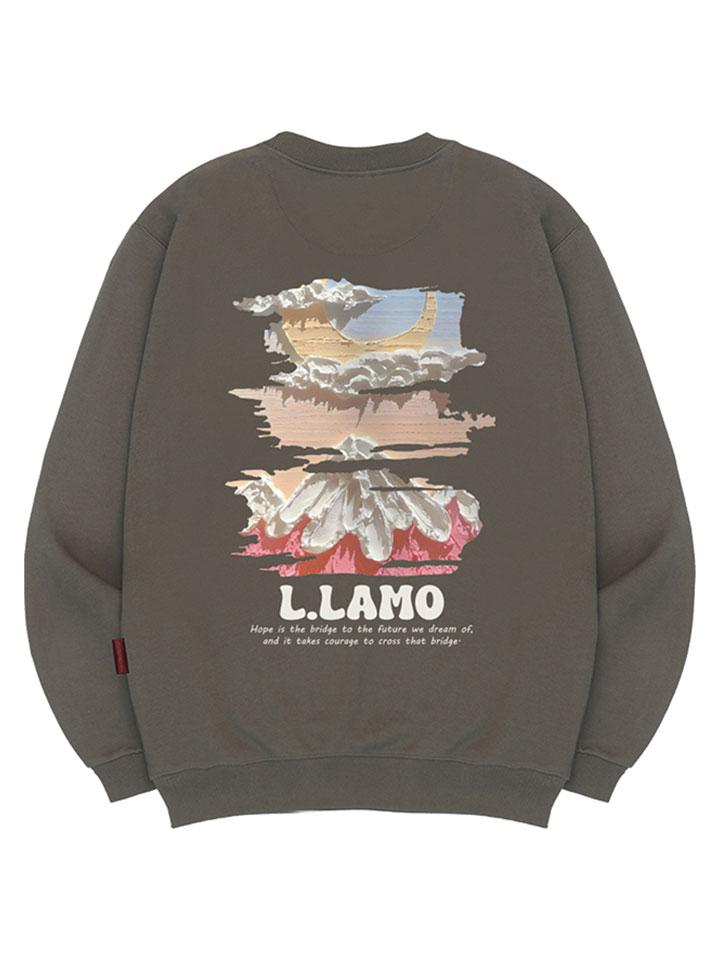 Ellamo Mountain Moon Sweatshirt Unisex Big Size S~4Xl (B Type)