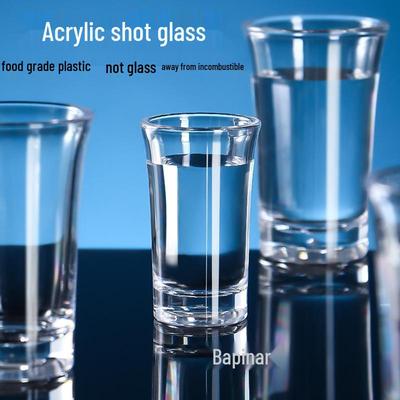 Bicchierini da shot KTV in acrilico trasparente a forma di tazza da wonton - Piccoli bicchieri per vino bianco e liquore