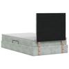 Storage Bed with Mattress Light Grey 120 X 200 Cm Velvet