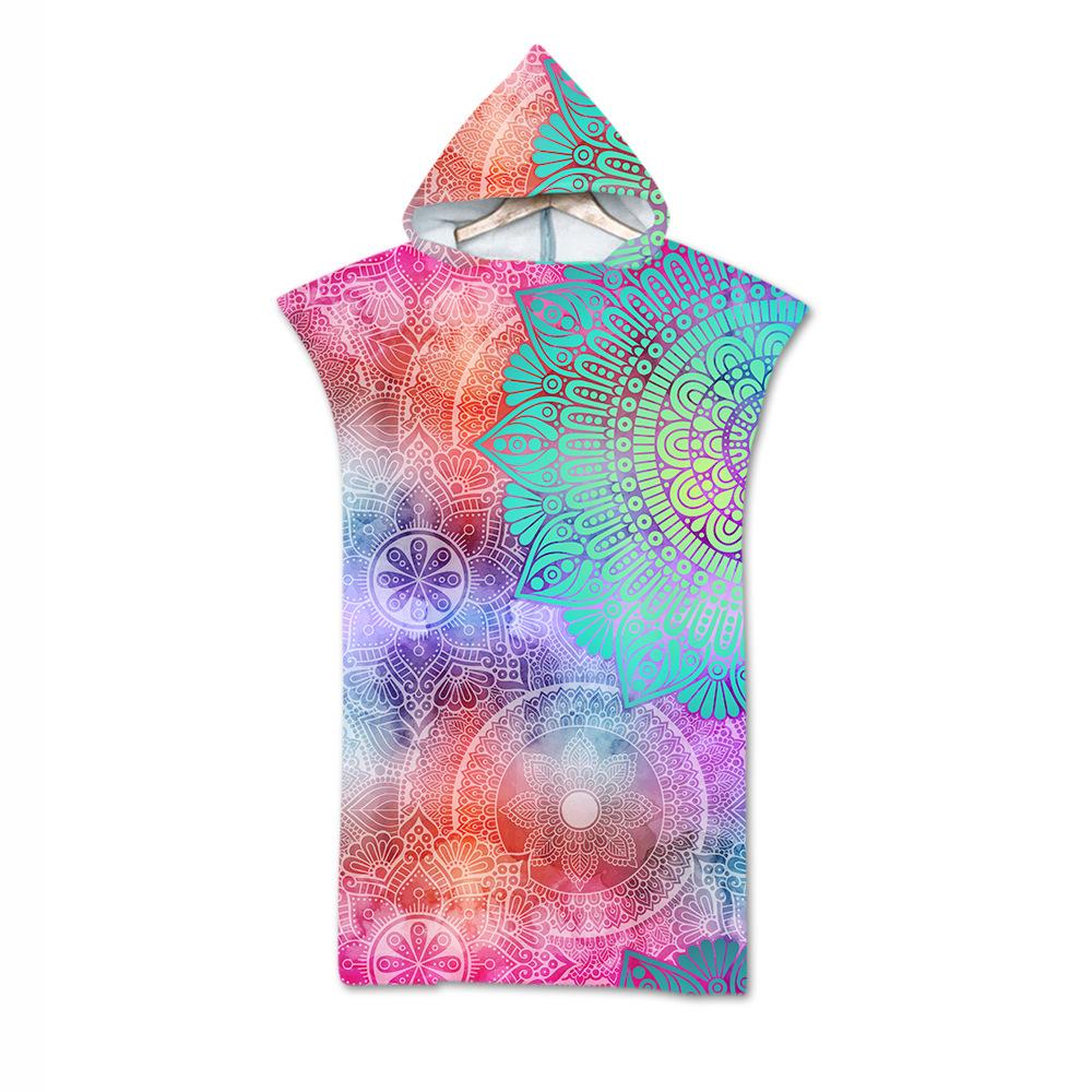 Adult Bath Towel Beach Towel Cape Geometric Print Hooded Bath Towel