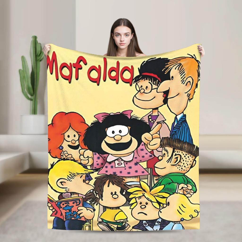 Mafaldas Cartoon Blanket Decorative Flannel Throw Blanket For Couch Bed Soft Design Quality Bedspread Birthday Present 013
