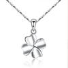 Sterling Silver Four-Leaf Clover Necklace for Women - Elegant Clavicle Chain Pendant, Perfect Valentine's Day Gift.