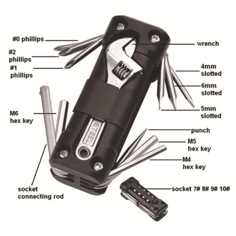 Premium ABS And Steel MultiFunction Combination Tool With 14Accessories Socket Wrenches For Outdoor And Home Repairs