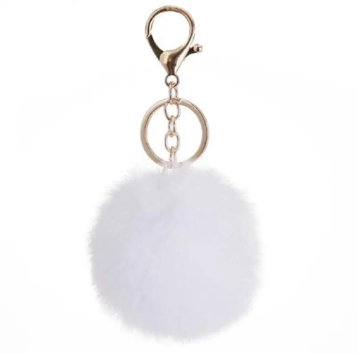

Avance Fur Charm Cute and Popular Accessory for Available in and White Keychain, Fluffy, Fall/Winter Women, Pink, Beige, Black, (White) белый