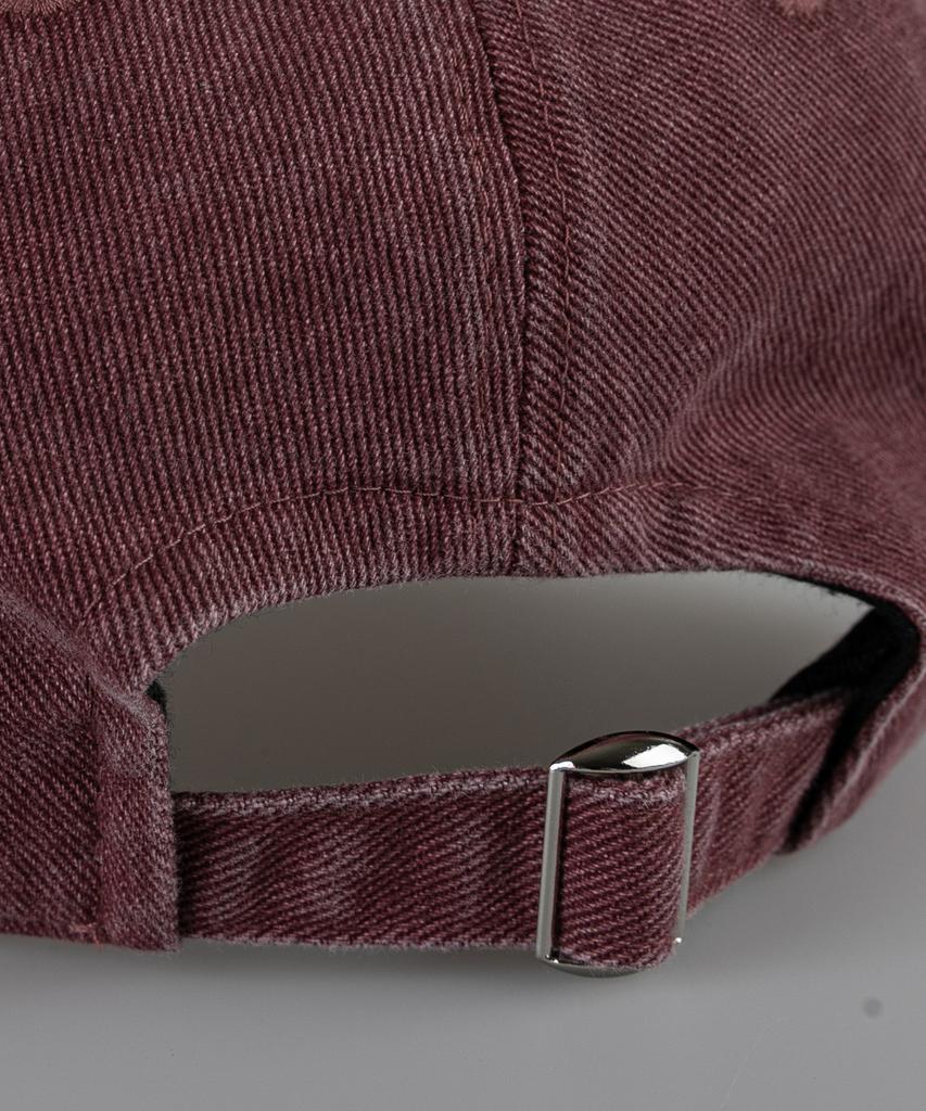 Chaebteo Standard Pigment Damage Ball Cap - Burgundy