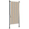 Vidaxl Roleta Zewnętrzna, Żółto-Biała, 100X270 Cm, Tkanina I Stal