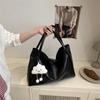 Tote bag large capacity summer new solid color casual simple versatile portable shoulder armpit bag commuter bag