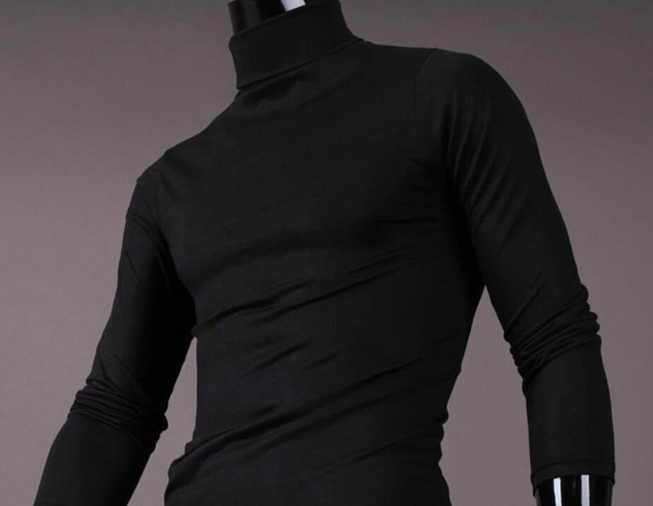 Men's High Neck Slim Fit Long Sleeve T-Shirt for Autumn/Winter (2021)