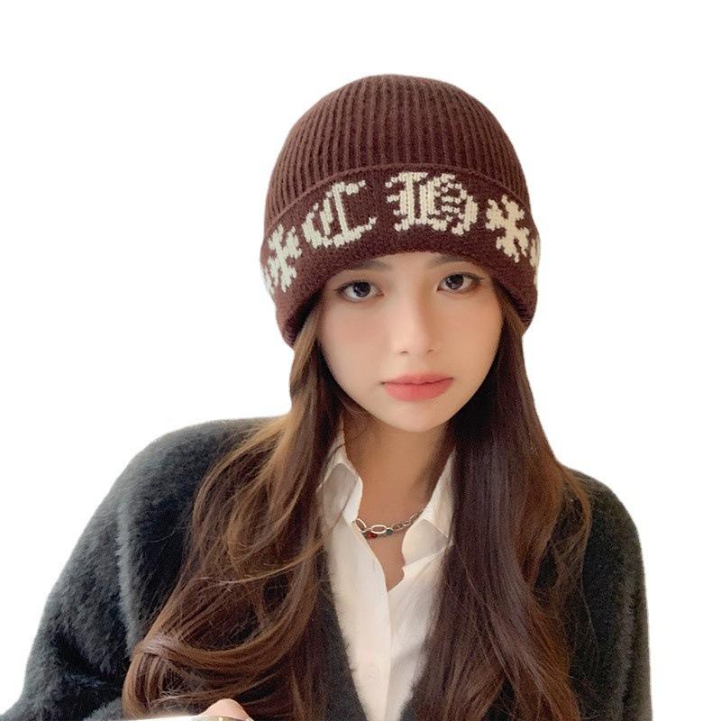 Korean Knitted Hat for Women In Winter Warmth and Thickened Face-protecting Small Ear Protecting Wool Hat Fashionable Trendy and Cold Hat