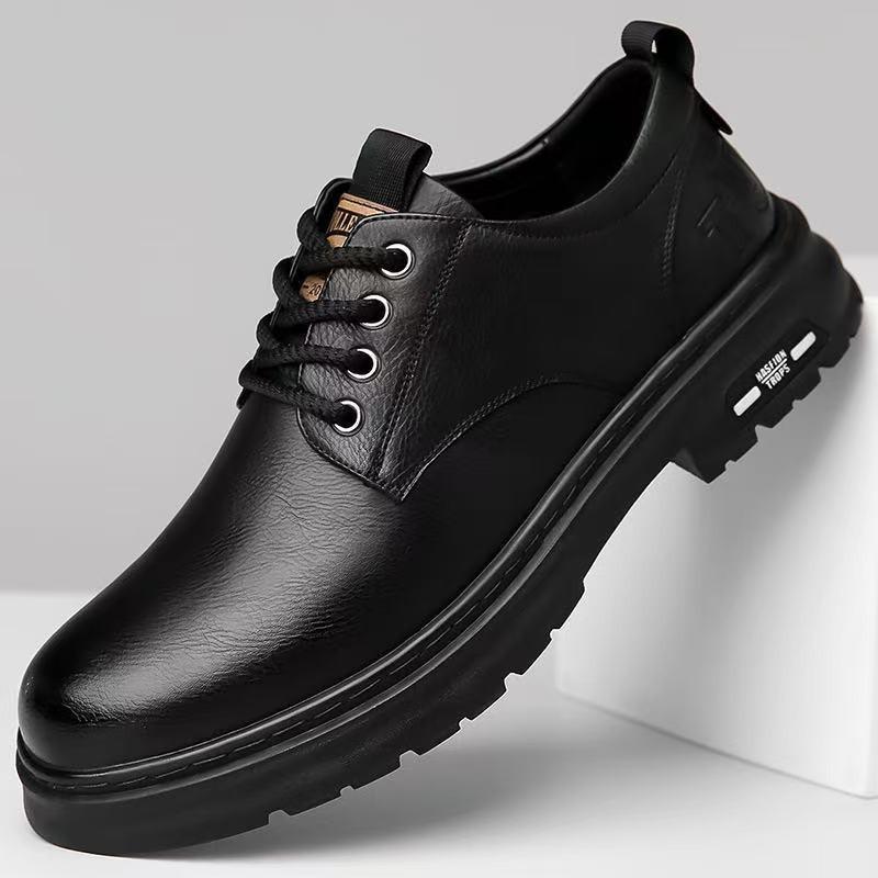 Men's shoes business casual leather shoes high sense versatile men's Martin boots comfortable fashion soft sole low-top casual shoes men