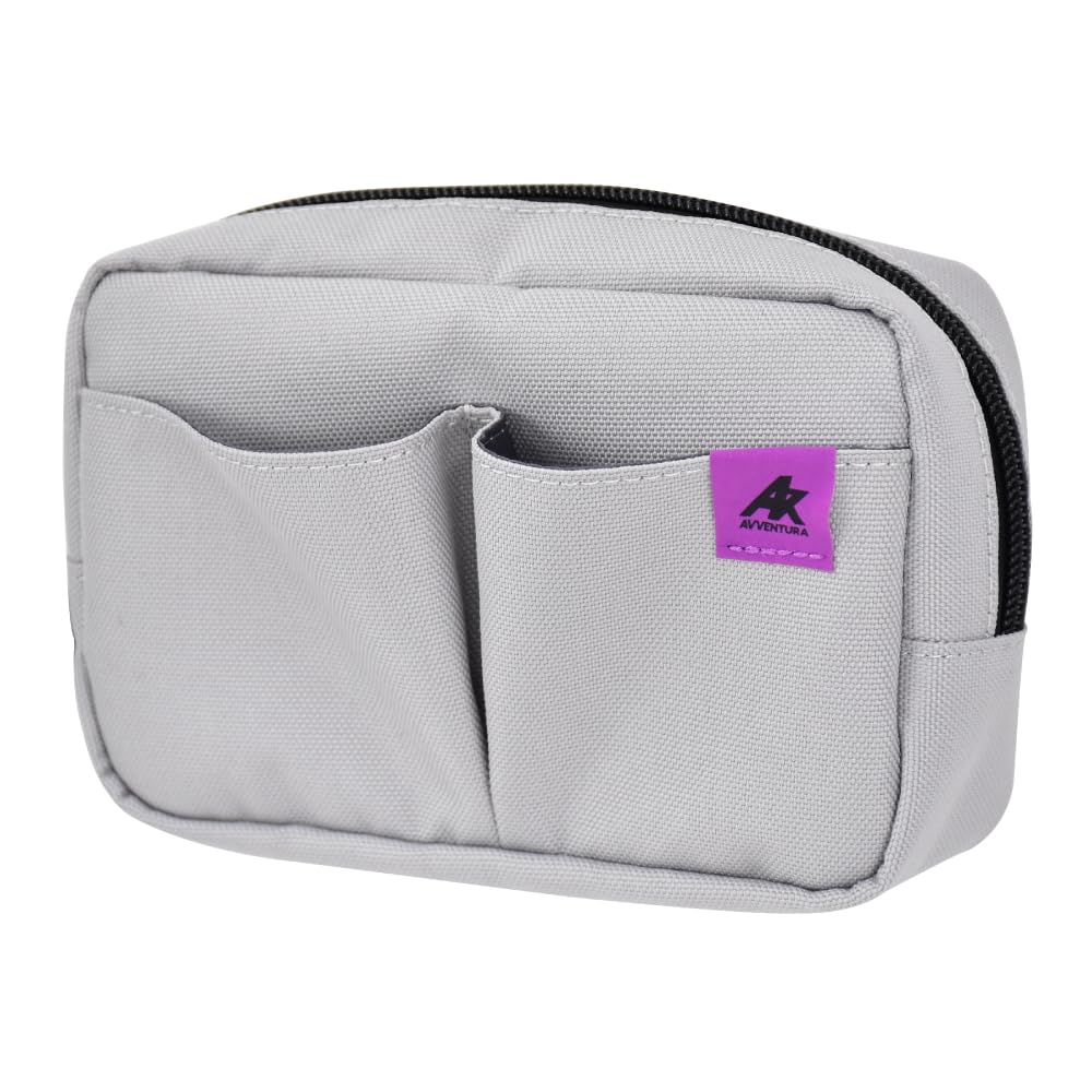 

Aventura Large Solid Cosmetic Pencil Pencil Suitable for College High School Stylish Light Gray Pouch, Capacity, Water-Repellent, Color, Stationery,