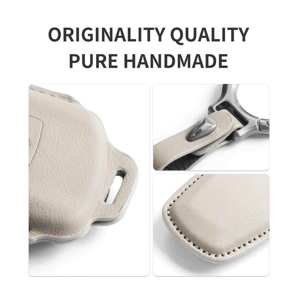 Original Car Color Leather Key Case Cover For Denza D9 Ev Dm N7 N8 Car Smart Remote Key Case Shell Protector Garnish Accessories