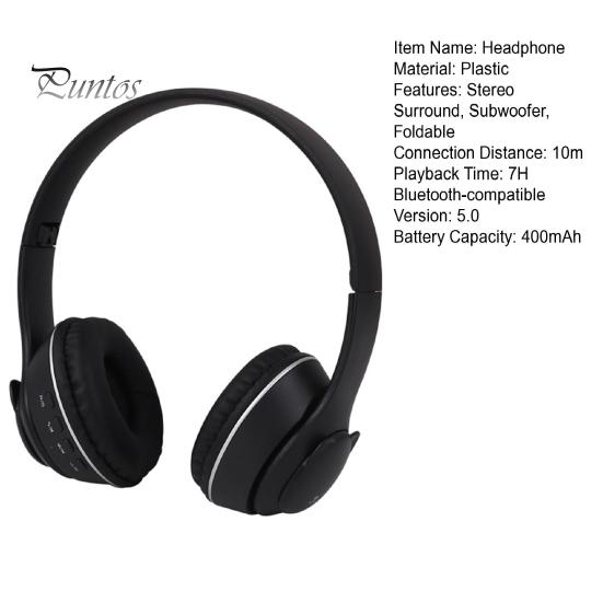 1 Set Headphone Foldable RGB Light Bear-shape Bluetooth-compatible 5.0 Wireless Headset Computer Accessories