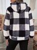 Plaid Zipper Plush Hooded Long Sleeve Women's Hoodie - 2025 Autumn/Winter Collection