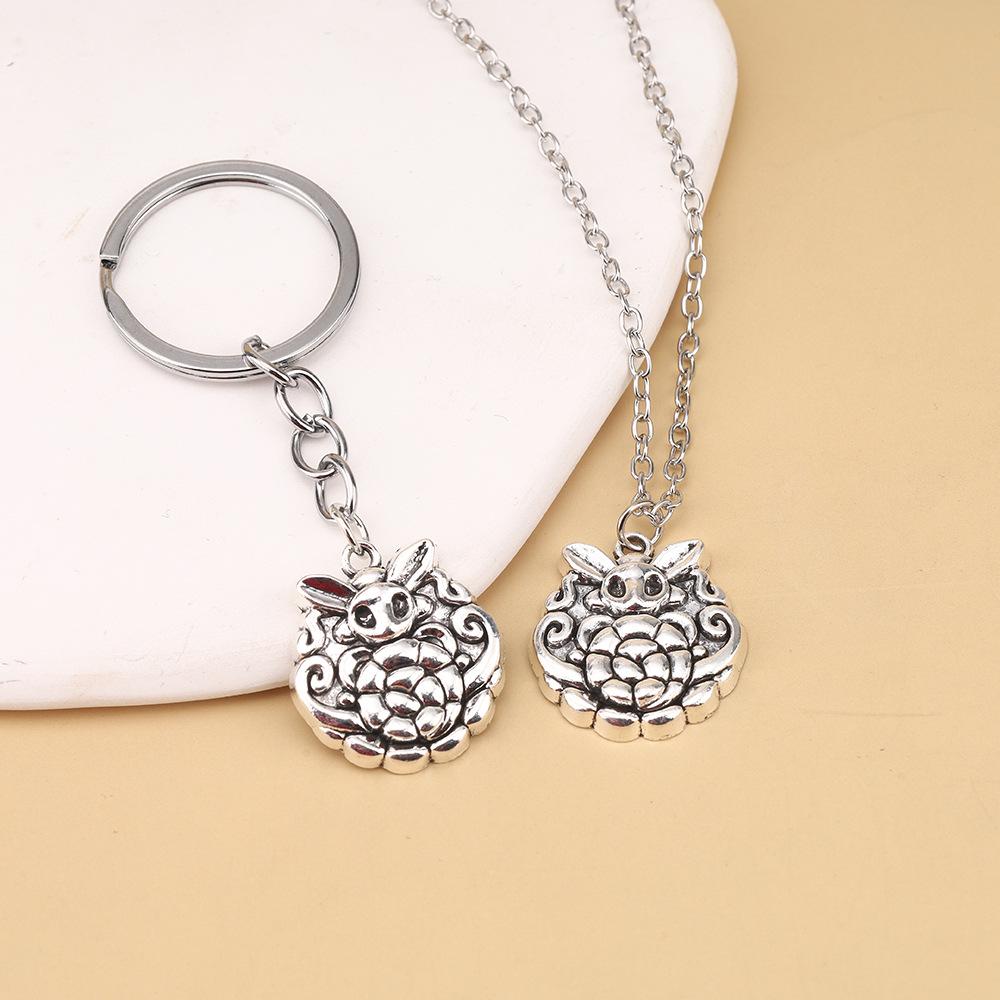 Personalized Hollow Knight Charm Collarbone Chain - Retro Metal with Drip Oil Finish