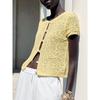 Za2025 Summer New Women Clothes Versatile Crocheted Casual Round Neck Short Sleeve Knitted Top 6236020 300