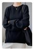 2023 Autumn/Winter Women's Drop Shoulder Pure Wool Knit Sweater - High-End, Loose, Lazy Style Inner Wear.