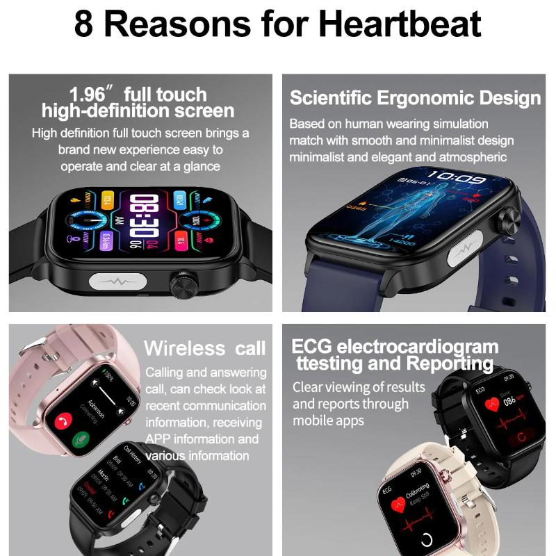 2025 New ECG+PPG AI Healthy Diagnose Smart Watch Men Women Blood Lipid Uric Acid Female Menstrual Health Tracker Smartwatch