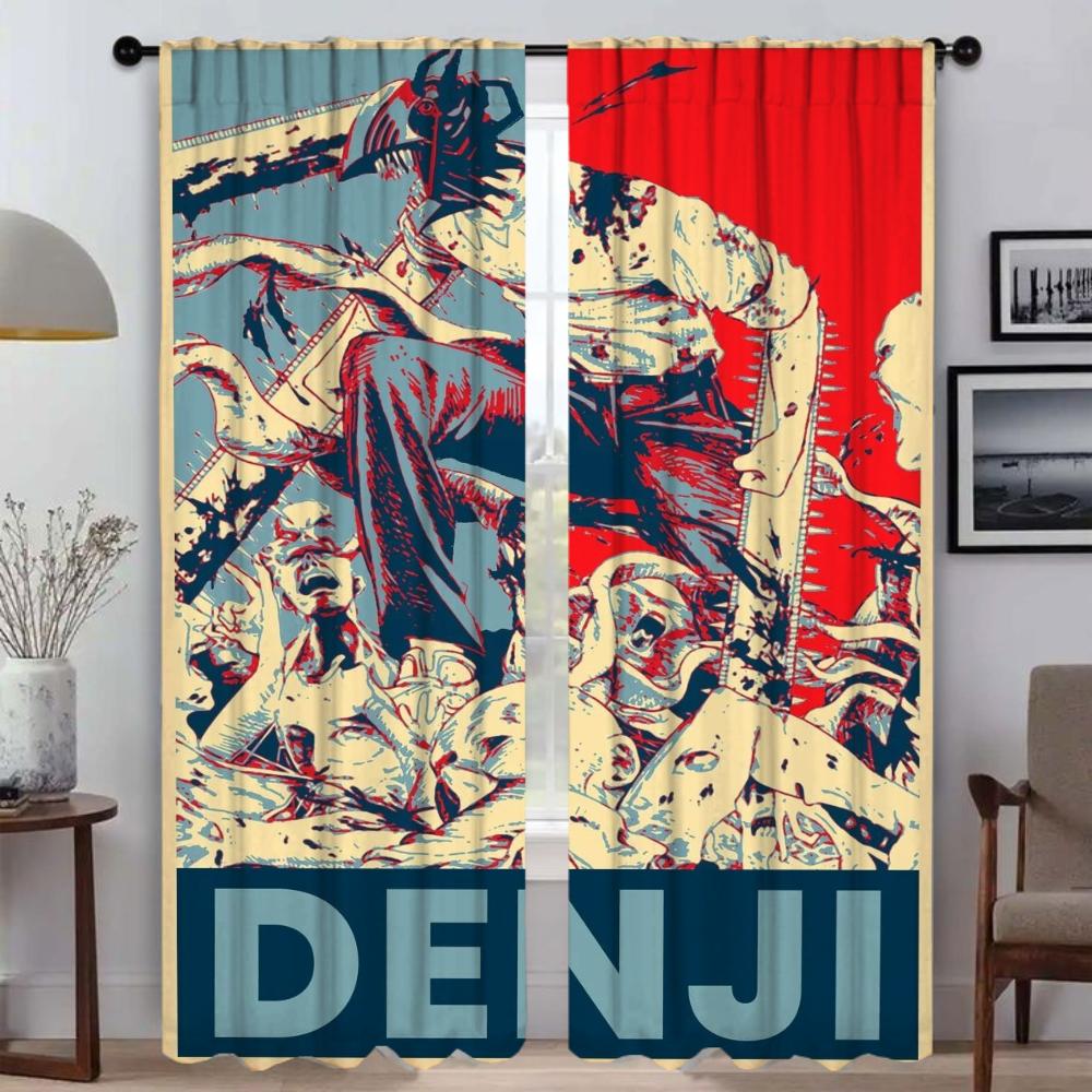 

Шторы Shades Chainsaw Girl Blackout для гостиной, занавески для украшения Хэллоуина, занавески для домашнего интерьера, 2 шт., перегородка W50xH70cmx2pcs-CL