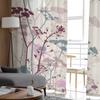 Aquarell Blumen Libellen Kunst Tüll Vorhänge für Wohnzimmer Schlafzimmer Dekor Transparent Chiffon Sheer Voile Fenstervorhang
